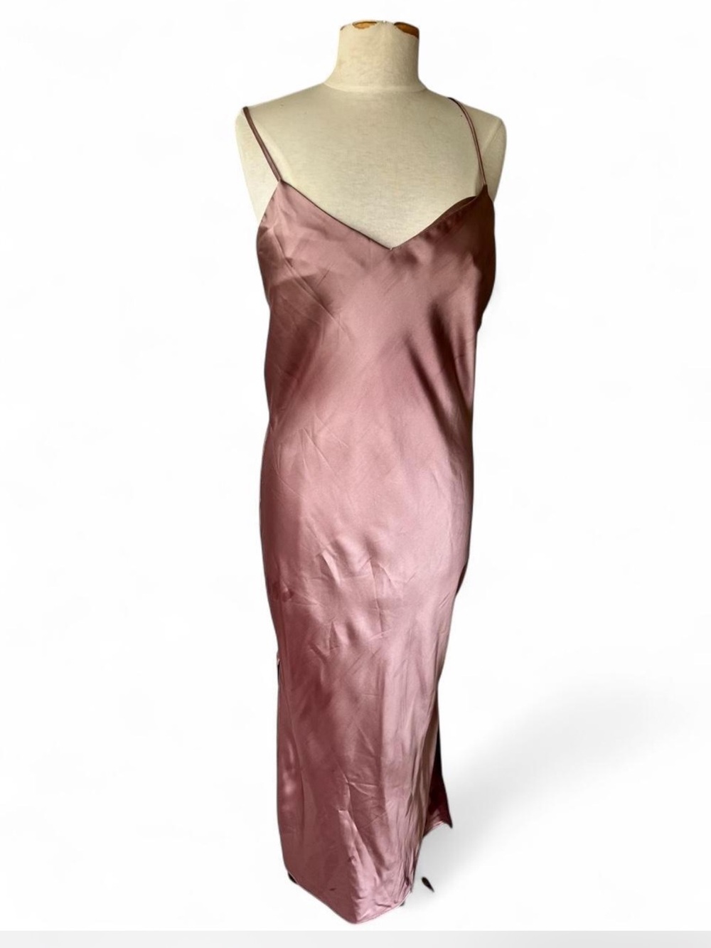 Topshop Satin Maxi Slip Dress Mauve Size 10